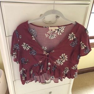 LA HEARTS Cropped Floral Blouse!